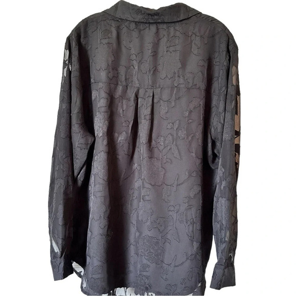 NWT Women’s Button Front Long Sleeve Casual Dress Summer Jacquard Shirt - Picture 4 of 8